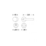 Artitec Mi Satori SKG3 knop/kruk op rozet Padania m/ KTB messing gelakt/messing PVD