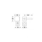 Artitec Mi Satori SKG3 knop/kruk op rozet Bauhaus m/ KTB messing ongelakt