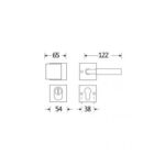 Artitec Mi Satori SKG3 knop/kruk op rozet Bauhaus ebben m/ KTB glans nikkel / glans chroom