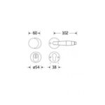 Artitec Mi Satori SKG3 knop/kruk op rozet Bonton ebben m/ KTB messing ongelakt