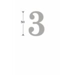 Artitec Mi Satori Huisnummer Roman 50mm-3 glans chroom