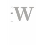 Artitec Mi Satori Huisletter Roman 50mm-W messing antiek