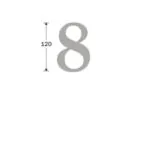 Artitec Mi Satori Huisnummer Roman 120mm-8 mat nikkel PVD