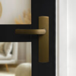 Axa Binnendeurbeslag Curve Klik kruk Blok op zwarte linksdraaiende deur.