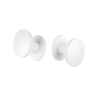 Deurknop Set rond wit vast/vast - Aprile deurknoppen Ortica wit
