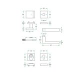 Artitec Mi Satori SKG3 knop/kruk Quattro op vierkant rozet m/ KTB zwart