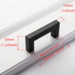 Moderne Zwarte Kast Handvat Vierkante Meubelen Hardware Roestvrij Staal Eenvoudige Keuken Deurknoppen Kast Garderobekast Lade Trekt