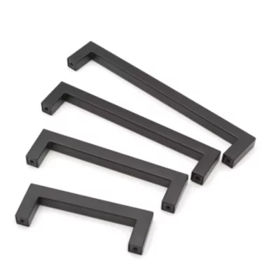 Moderne Zwarte Kast Handvat Vierkante Meubelen Hardware Roestvrij Staal Eenvoudige Keuken Deurknoppen Kast Garderobekast Lade Trekt