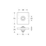 Artitec Mi Satori Deurbel vierkant messing ongelakt