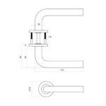 Intersteel deurkruk Q 02 op rozet verdekt ø52x6mm pvd brons