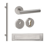 Voordeurset Rond RVS Geborsteld met Frankfurt 1160