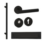 Roestvrijstalen Voordeurset Vierkant Zwart