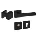 Roestvrijstalen Voordeurset Vierkant Zwart