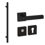 Roestvrijstalen Voordeurset Vierkant Zwart