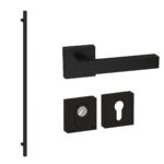 Roestvrijstalen Voordeurset Vierkant Zwart