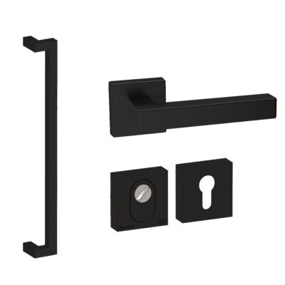 Roestvrijstalen Voordeurset Vierkant Zwart