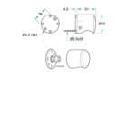 Artitec Mi Satori Voordeurknop STAR rvs mat ø50 mm op rozet