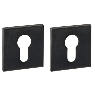 Intersteel Q Cilinderrozetten verdekt 53x53x6mm pvd zwart