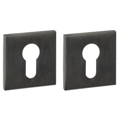 Q cilinderrozetten verdekt 53x53x6mm PVD Antraciet