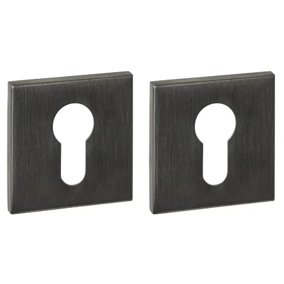 Q cilinderrozetten verdekt 53x53x6mm PVD Antraciet