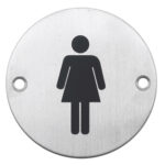 Pictogram Vrouw Rond Inox Plus