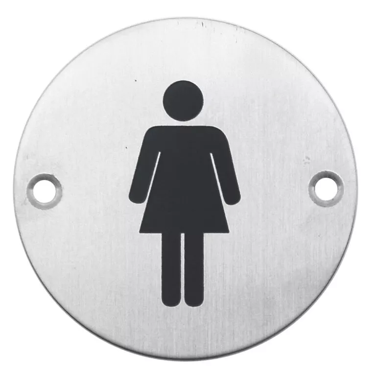 Pictogram Vrouw Rond Inox Plus