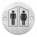 Pictogram Man+Vrouw Rond Inox Plus