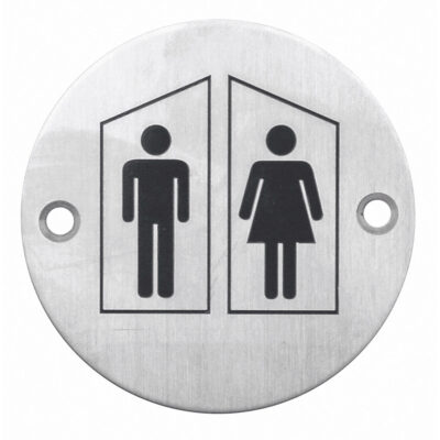 Pictogram Man+Vrouw Rond Inox Plus