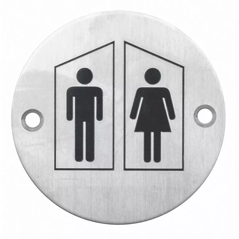 Pictogram Man+Vrouw Rond Inox Plus