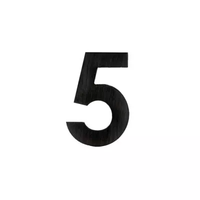 HDD Pro Huisnummer Plat Klein Zelfklevend 5 Zwart Structuur UV