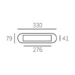 Hardbrass Mariani Tochtwering Aart Mat Chroom 330x79MM S