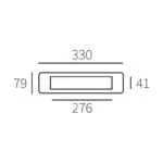 Hardbrass Mariani Tochtwering T.B.V. Ellen PVD Gun Metal 330X79MM S