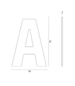 hdd huisletter plat a zelfklevend 75mm zwart struc