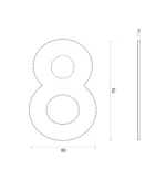 hdd huisnummer plat 8 zelfklevend 75mm rvs