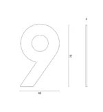 hdd huisnummer plat 9 zelfklevend 75mm rvs