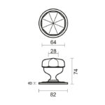 hdd vaste deurknop top 804 brons