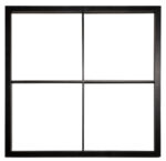 hdd vierkante patrijspoort retro 530 mm zwart