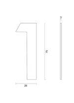 hdd zwart huisnummer plat 1 zelfklevend 75mm zwart