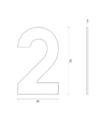 hdd zwart huisnummer plat 2 zelfklevend 75mm zwart