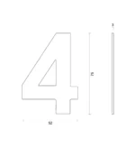 hdd zwart huisnummer plat 4 zelfklevend 75mm zwart