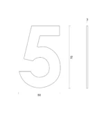 hdd zwart huisnummer plat 5 zelfklevend 75mm zwart