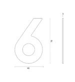 hdd zwart huisnummer plat 6 zelfklevend 75mm zwart