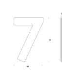 hdd zwart huisnummer plat 7 zelfklevend 75mm zwart