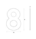 hdd zwart huisnummer plat 8 zelfklevend 75mm zwart
