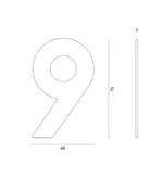 hdd zwart huisnummer plat 9 zelfklevend 75mm zwart