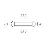 Hardbrass Mariani Briefplaat Ronald Pvd Inox 330x79mm