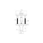 LIJNTEKENING WC-SLUITING VERDEKT 53X53X6MM MET STIFT 6-8MM PVD BRONS