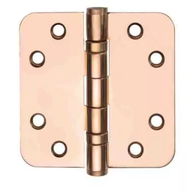 kogelscharnier 89 x 89mm met ronde hoek pvd gepolijst koper