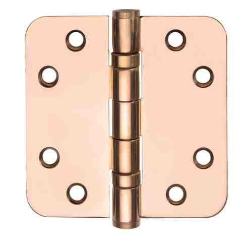 kogelscharnier 89 x 89mm met ronde hoek pvd gepolijst koper