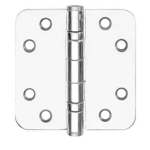 kogelscharnier 89 x 89mm met ronde hoek rvs gepolijst